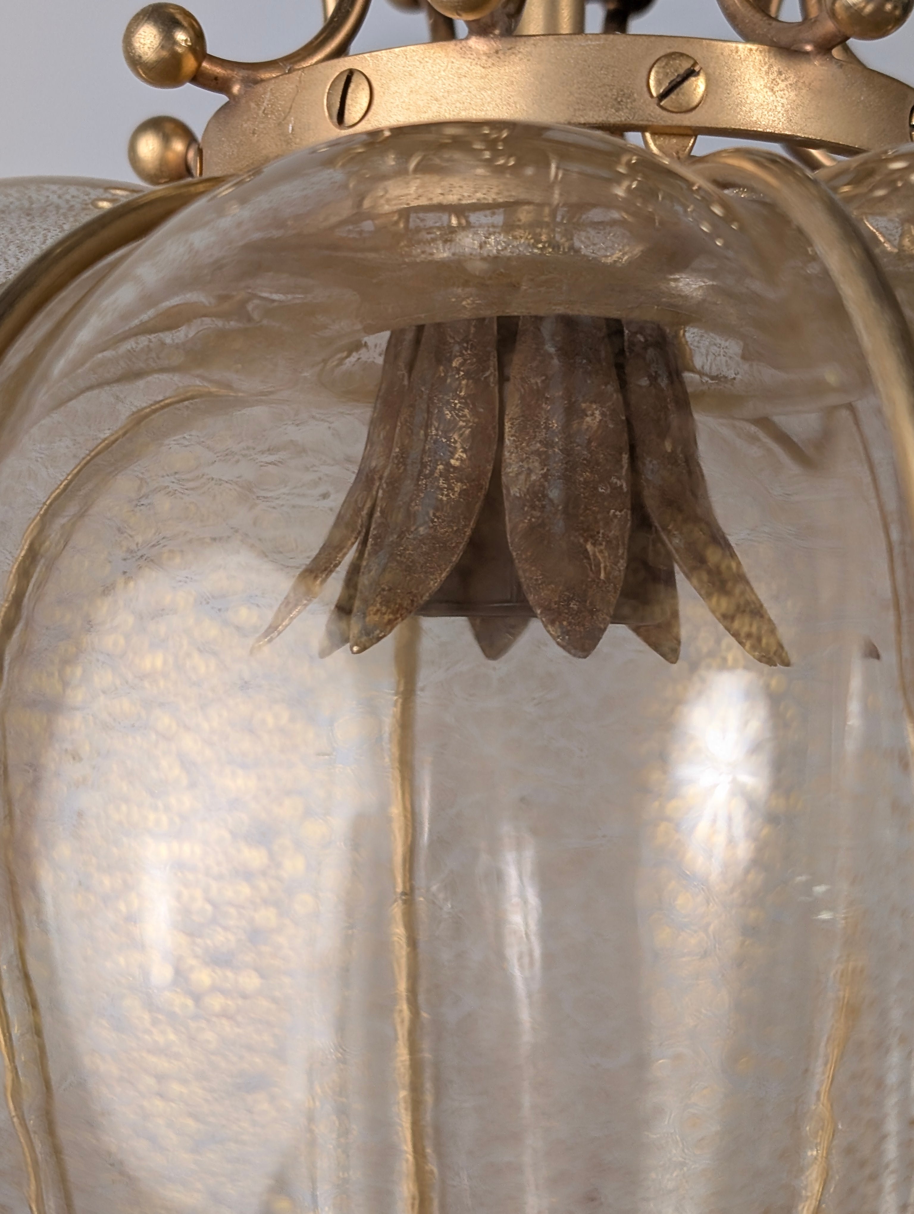 Barovier_&_Toso_Murano_Glass_Pendant_Lamp_with_24k_Gold_Flecks,_Italy_Mid_Century