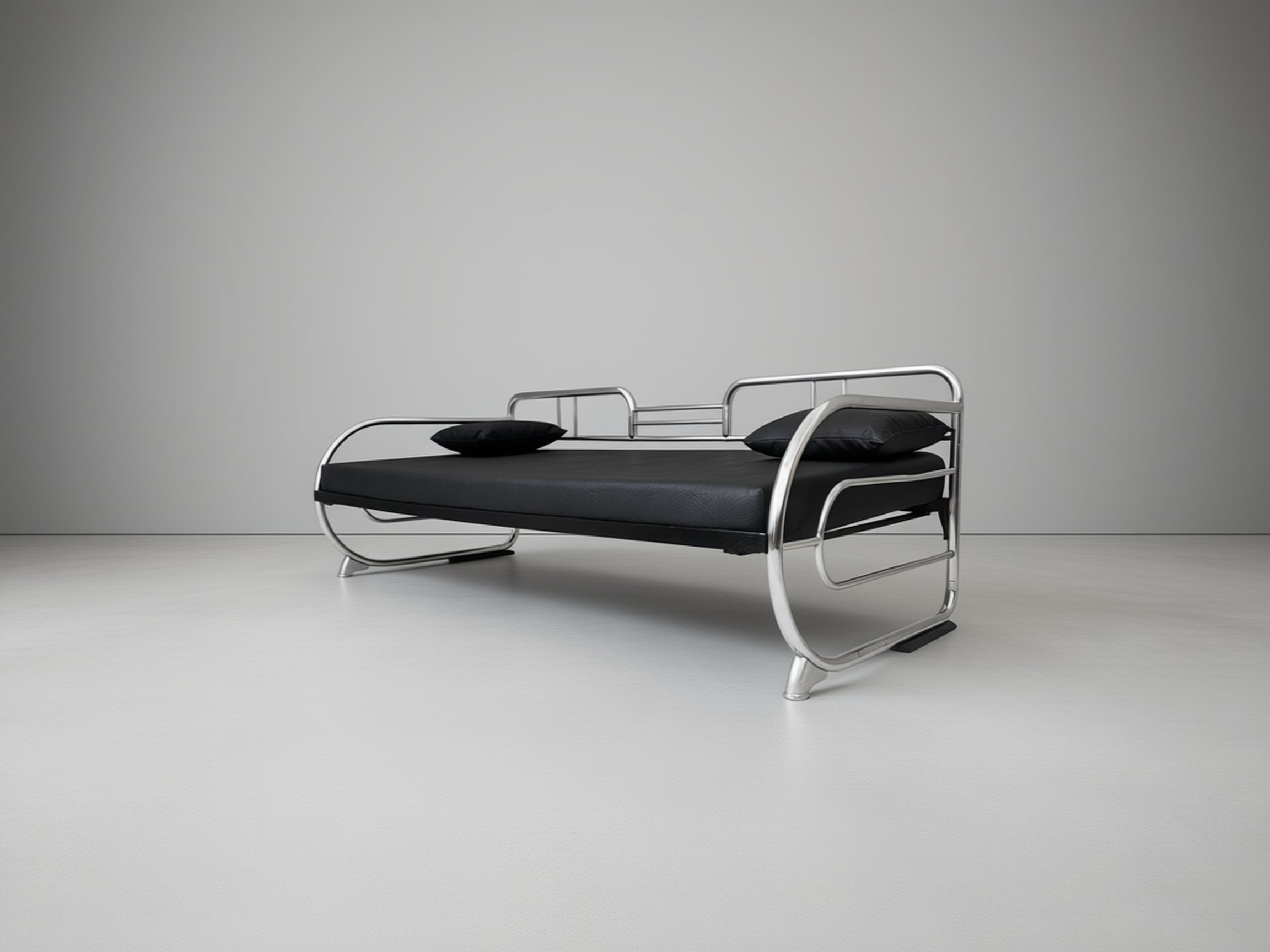 Hynek_Gottwald_Bauhaus_Tubular_Steel_Sofa_in_Chrome_and_Black_Vegan_Leather,_Czechoslovakia,_1930s