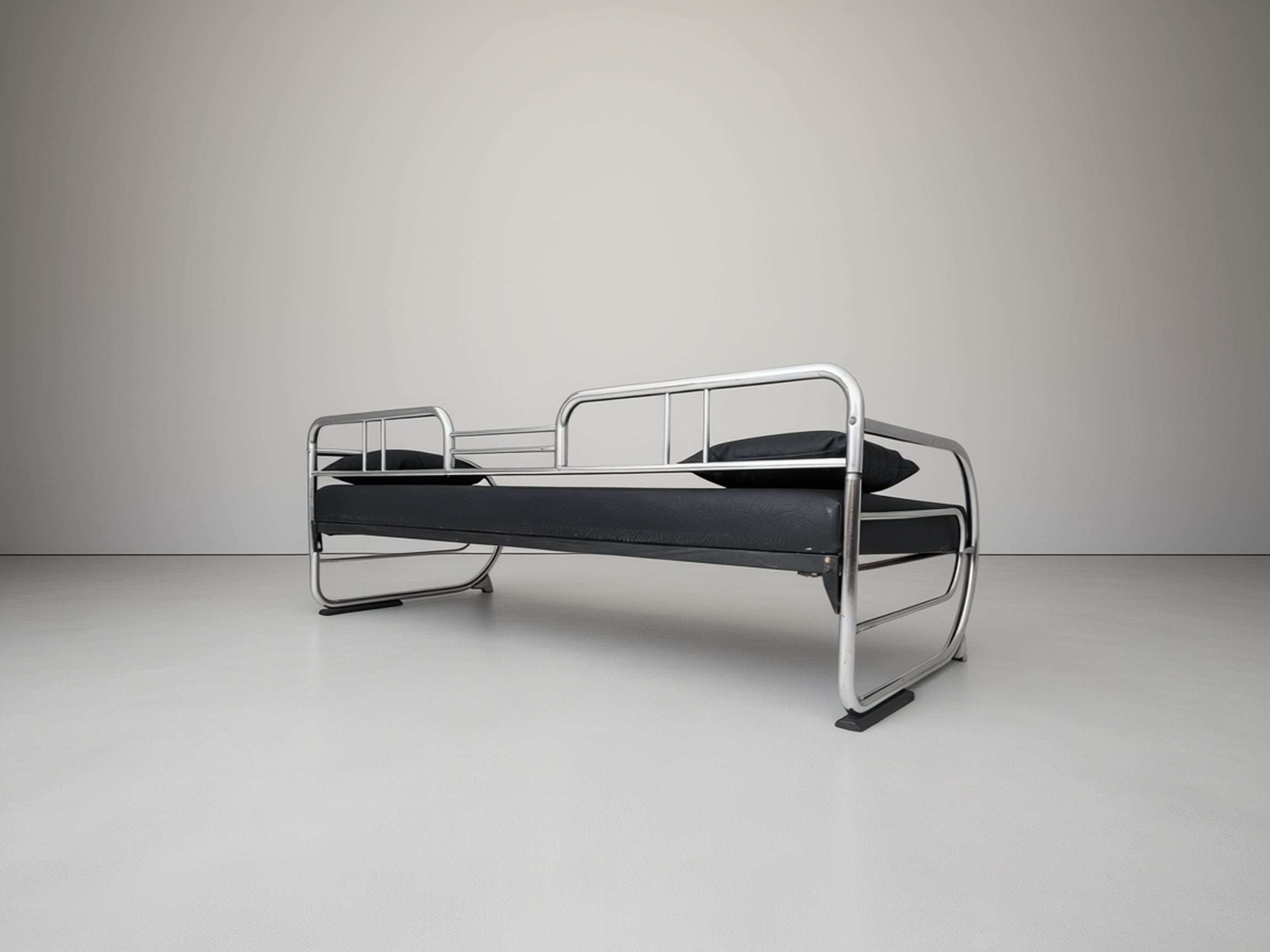 Hynek_Gottwald_Bauhaus_Tubular_Steel_Sofa_in_Chrome_and_Black_Vegan_Leather,_Czechoslovakia,_1930s