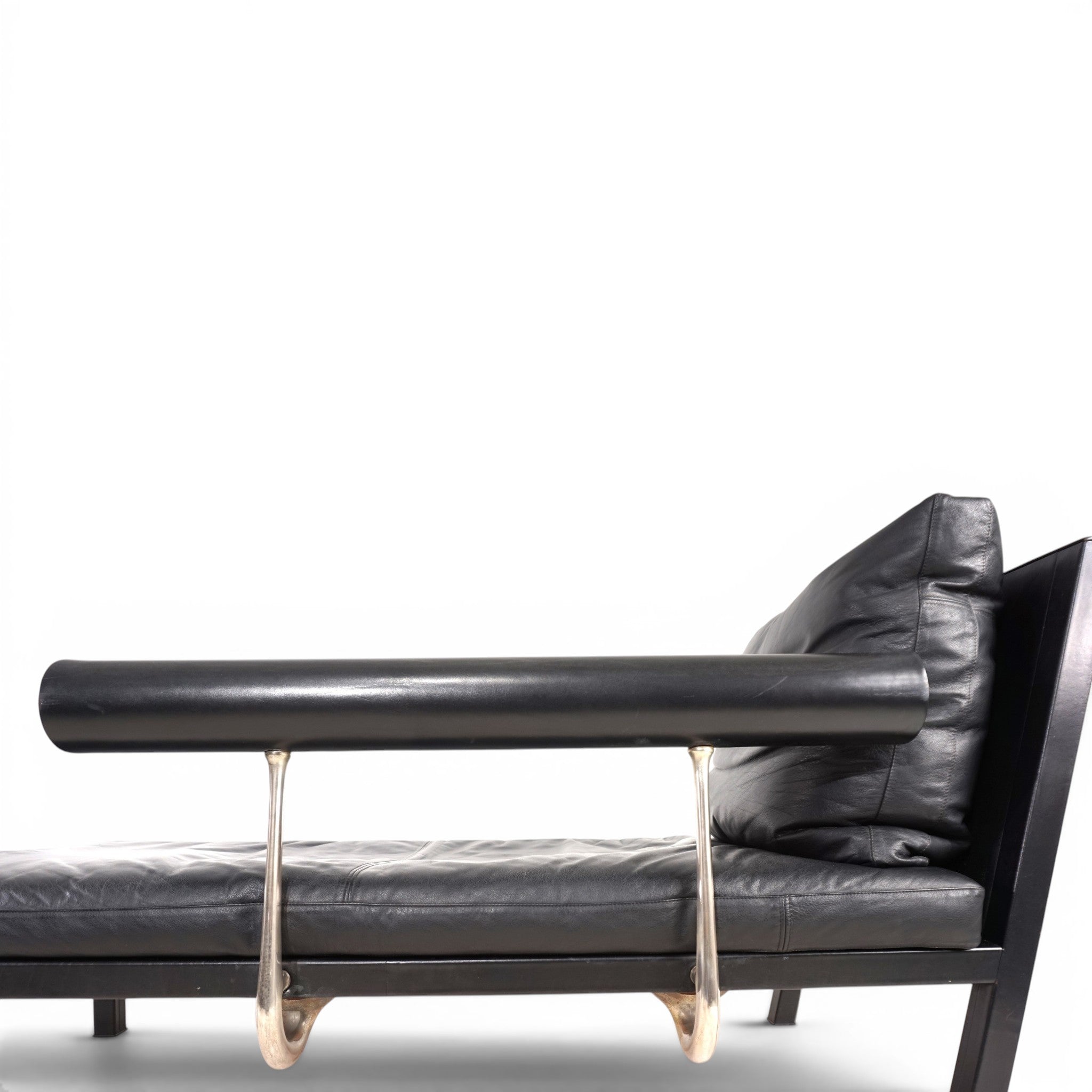 Antonio_Citterio_Baisity_Chaise_Lounge_for_B&B_Italia_in_Black_Leather,_1980s