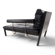 Antonio_Citterio_Baisity_Chaise_Lounge_for_B&B_Italia_in_Black_Leather,_1980s