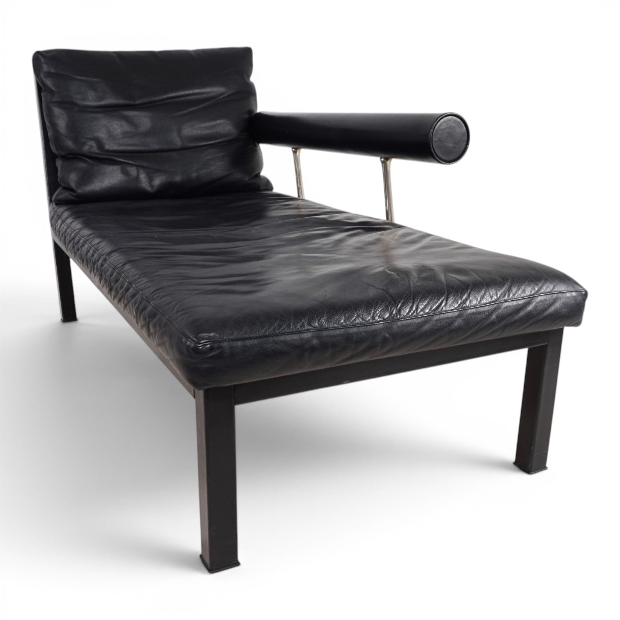 Antonio_Citterio_Baisity_Chaise_Lounge_for_B&B_Italia_in_Black_Leather,_1980s