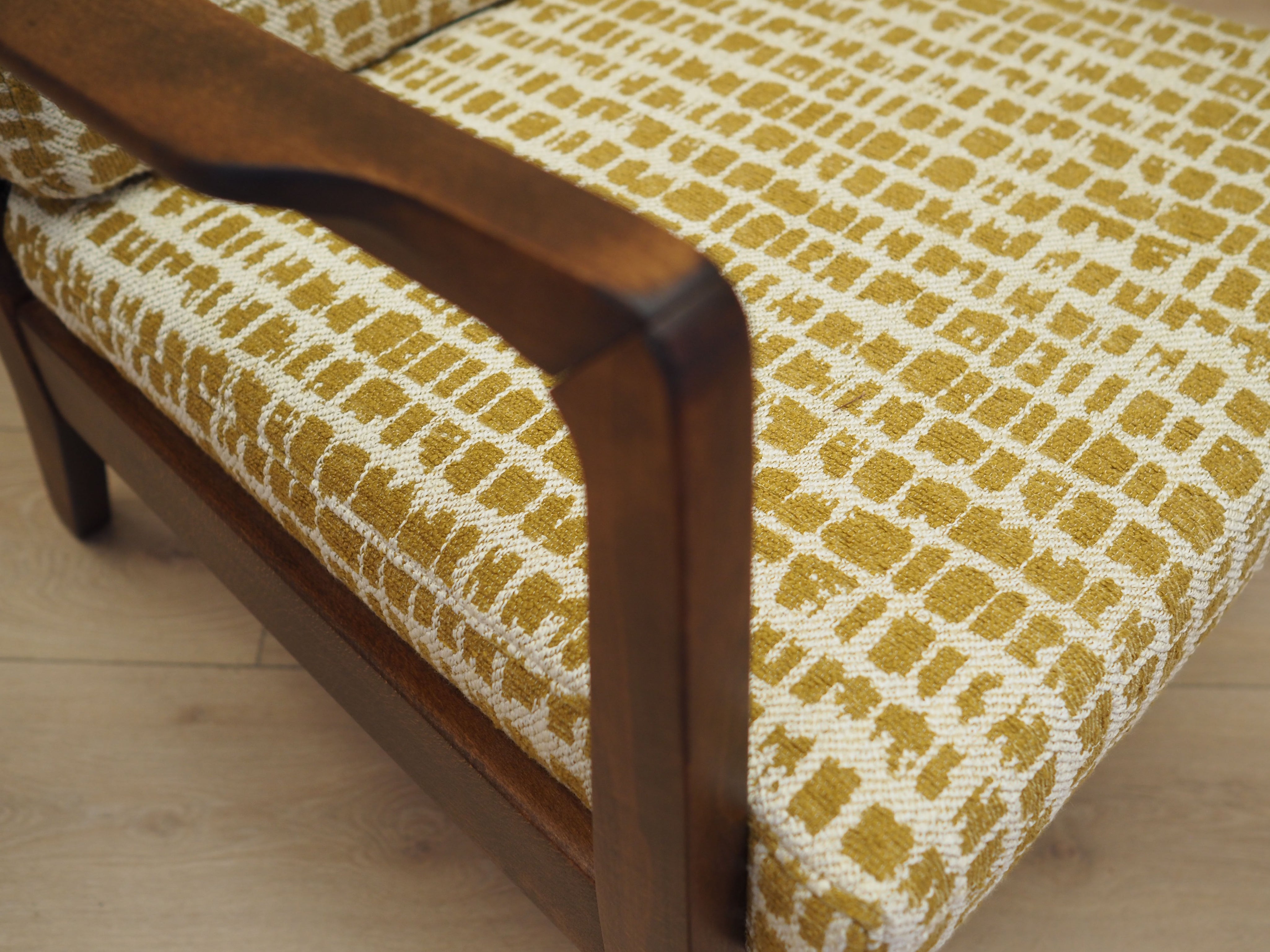 Beech_Armchair,_Danish_Design,_Reupholstered_Fabric,_1970s,_Denmark