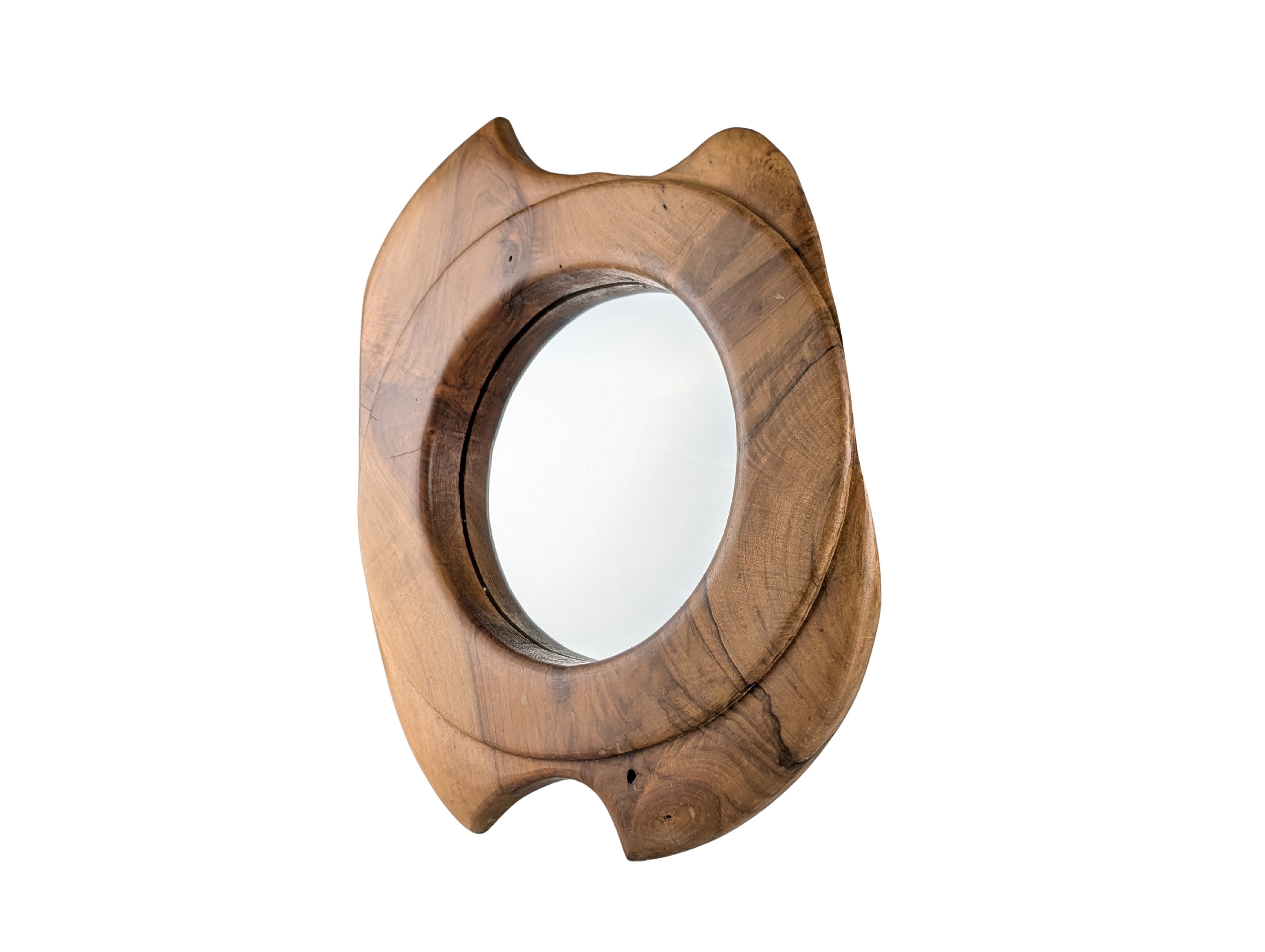 Biomorphic_Wall_Mirror_in_Solid_Walnut,_Organic_Design,_France,_1960s