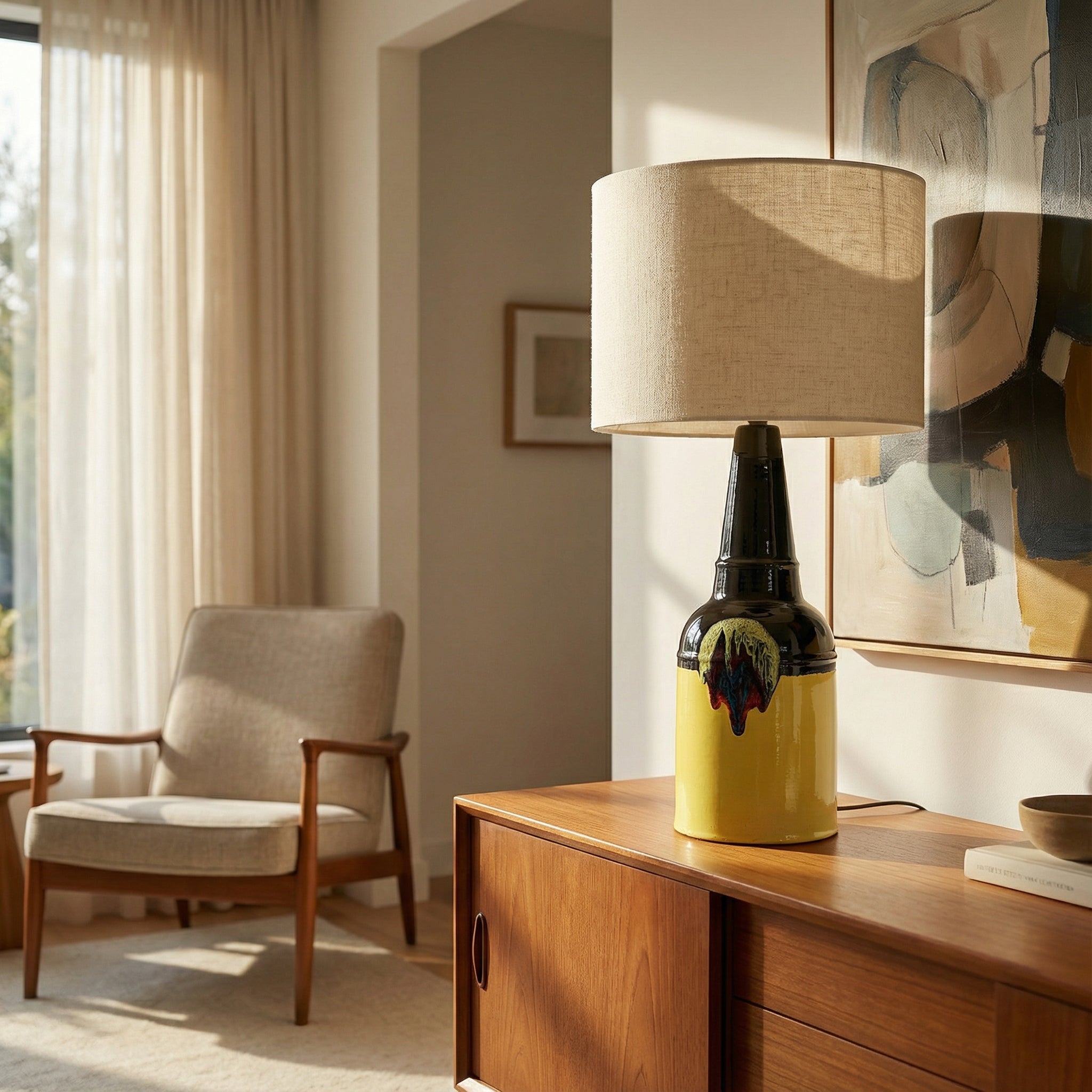 Bjørn_Wiinblad_Rosenthal_Ceramic_Table_Lamp_Yellow_Glaze_Denmark_1970s