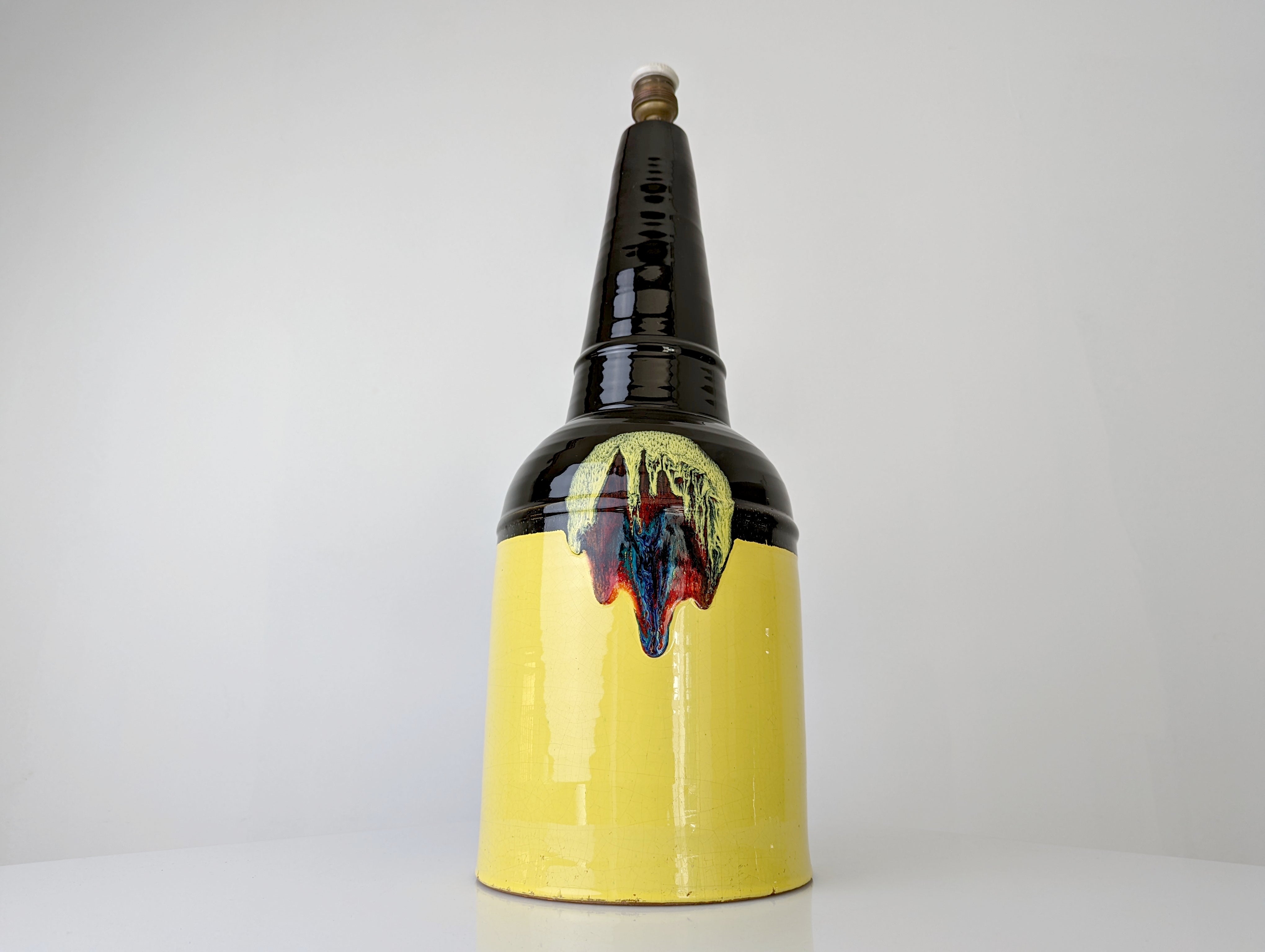 Bjørn_Wiinblad_Rosenthal_Ceramic_Table_Lamp_Yellow_Glaze_Denmark_1970s