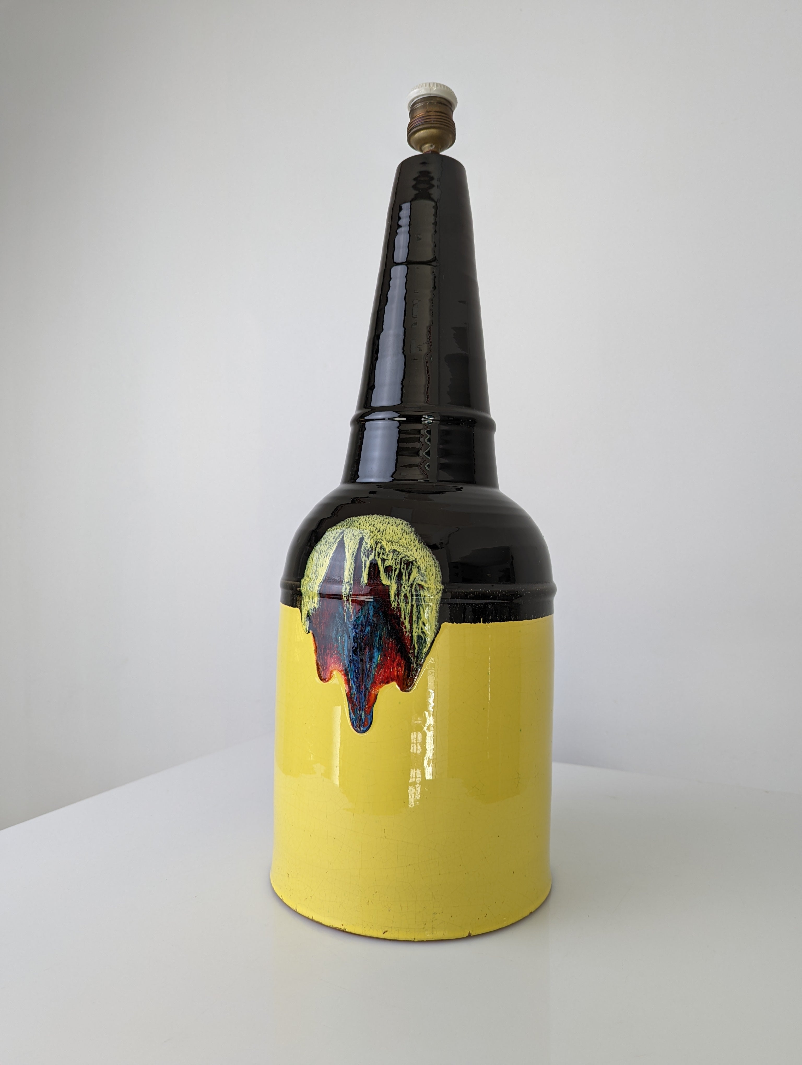 Bjørn_Wiinblad_Rosenthal_Ceramic_Table_Lamp_Yellow_Glaze_Denmark_1970s