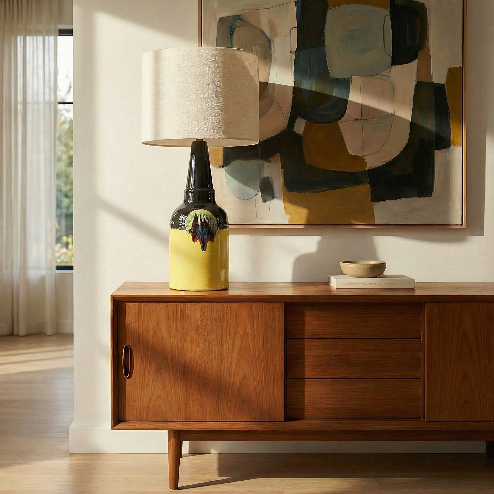 Bjørn_Wiinblad_Rosenthal_Ceramic_Table_Lamp_Yellow_Glaze_Denmark_1970s