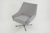 1970s_Swivel_Shell_Armchair_in_Light_Blue_and_Terracotta_Fabric_with_Chrome_Base