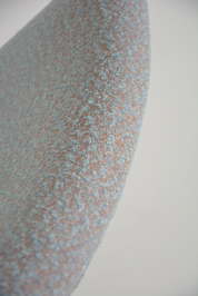 1970s_Swivel_Shell_Armchair_in_Light_Blue_and_Terracotta_Fabric_with_Chrome_Base