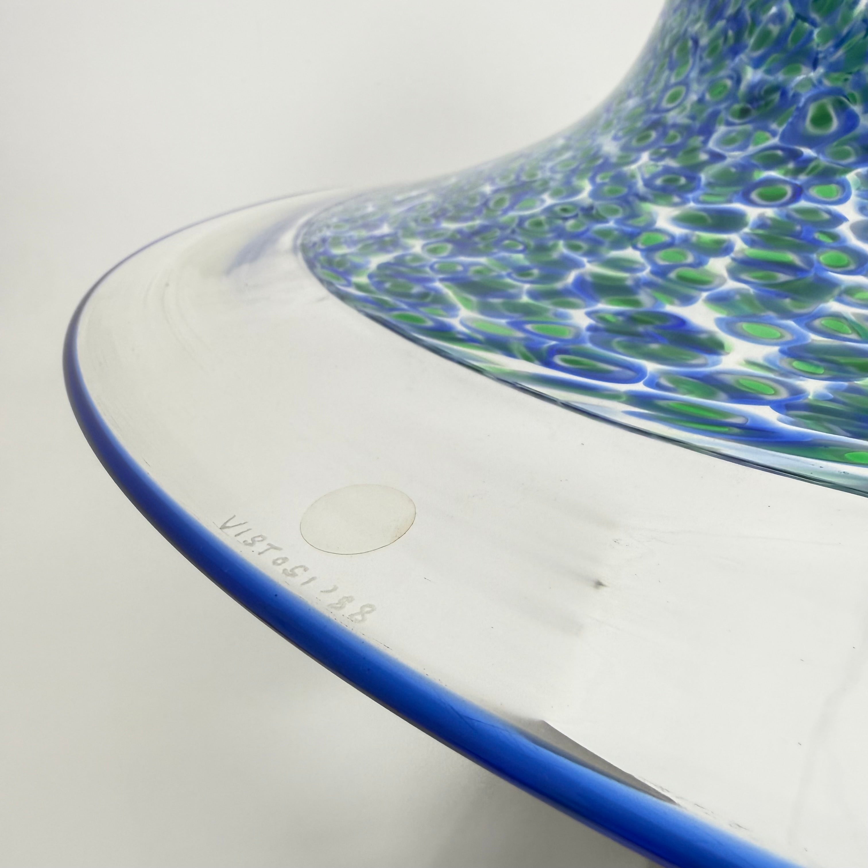 Gae_Aulenti_“Neverrino”_Blue_Murano_Glass_Pendant_Lamp_for_Vistosi,_1970s