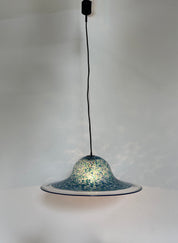 Gae_Aulenti_“Neverrino”_Blue_Murano_Glass_Pendant_Lamp_for_Vistosi,_1970s