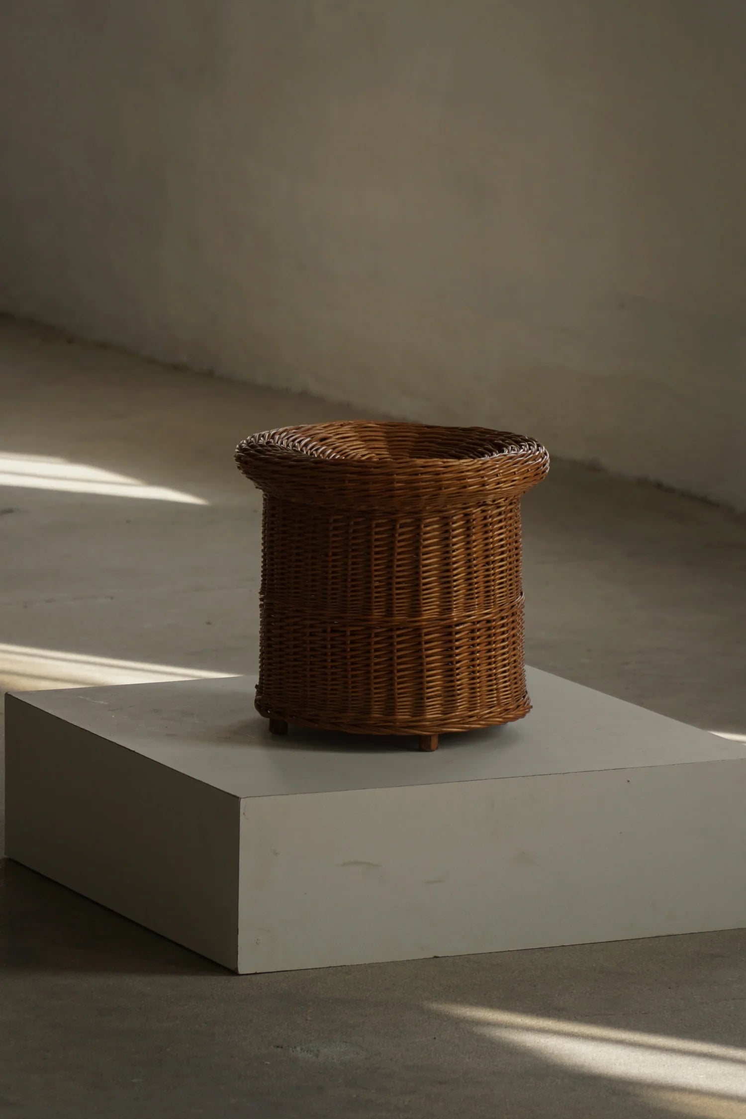 Bohemian_Rattan_Side_Table_or_Stool,_1970s