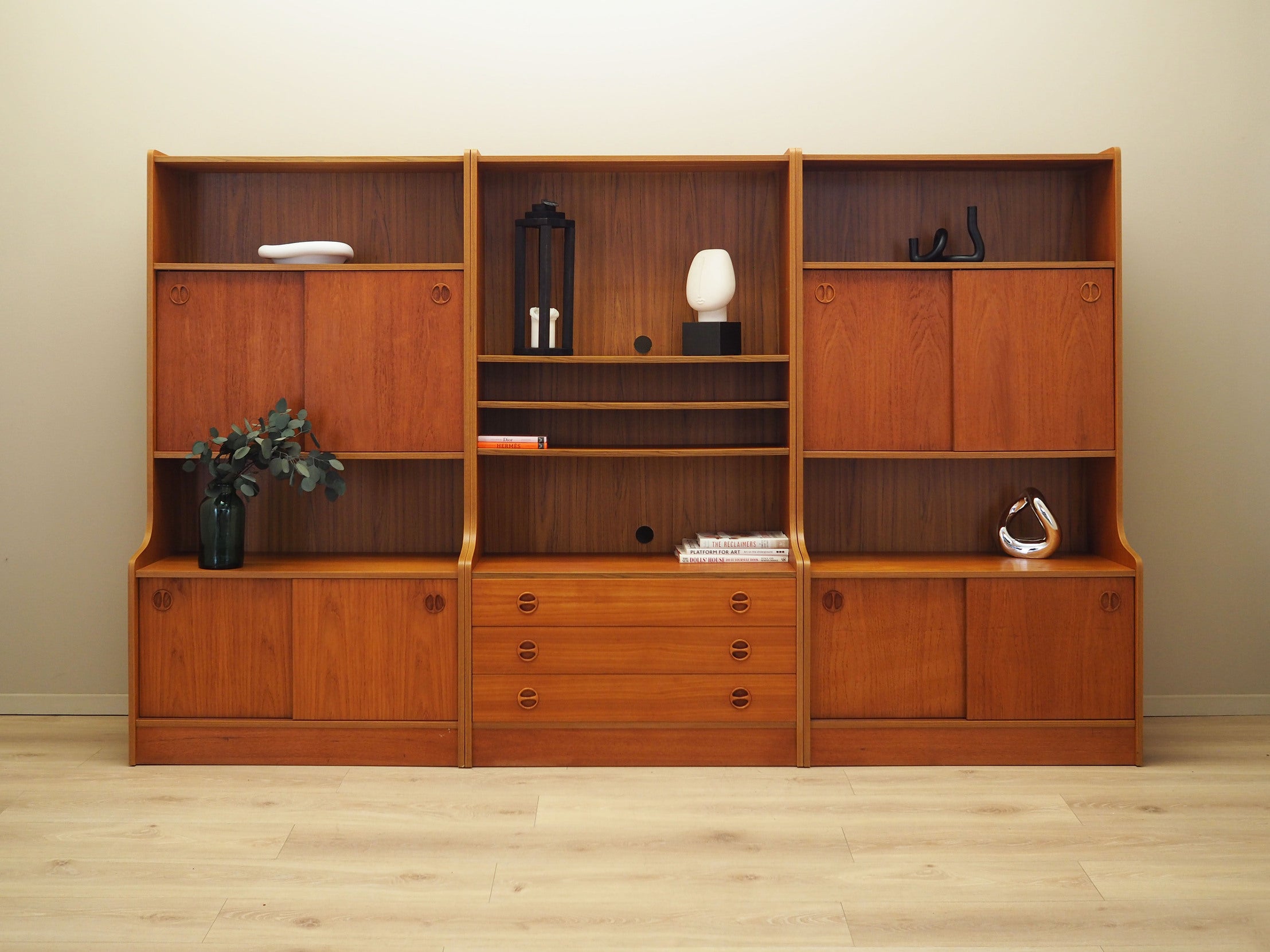 Danish_Teak_Bookcase_with_Shelves_and_Compartments,_1960s,_Denmark