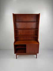 Teak_Bookcase_with_Cabinet_by_Johannes_Sorth_for_Nexø_Møbelfabrik,_Denmark,_1960s