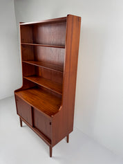 Teak_Bookcase_with_Cabinet_by_Johannes_Sorth_for_Nexø_Møbelfabrik,_Denmark,_1960s