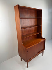 Teak_Bookcase_with_Cabinet_by_Johannes_Sorth_for_Nexø_Møbelfabrik,_Denmark,_1960s