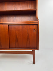 Teak_Bookcase_with_Cabinet_by_Johannes_Sorth_for_Nexø_Møbelfabrik,_Denmark,_1960s
