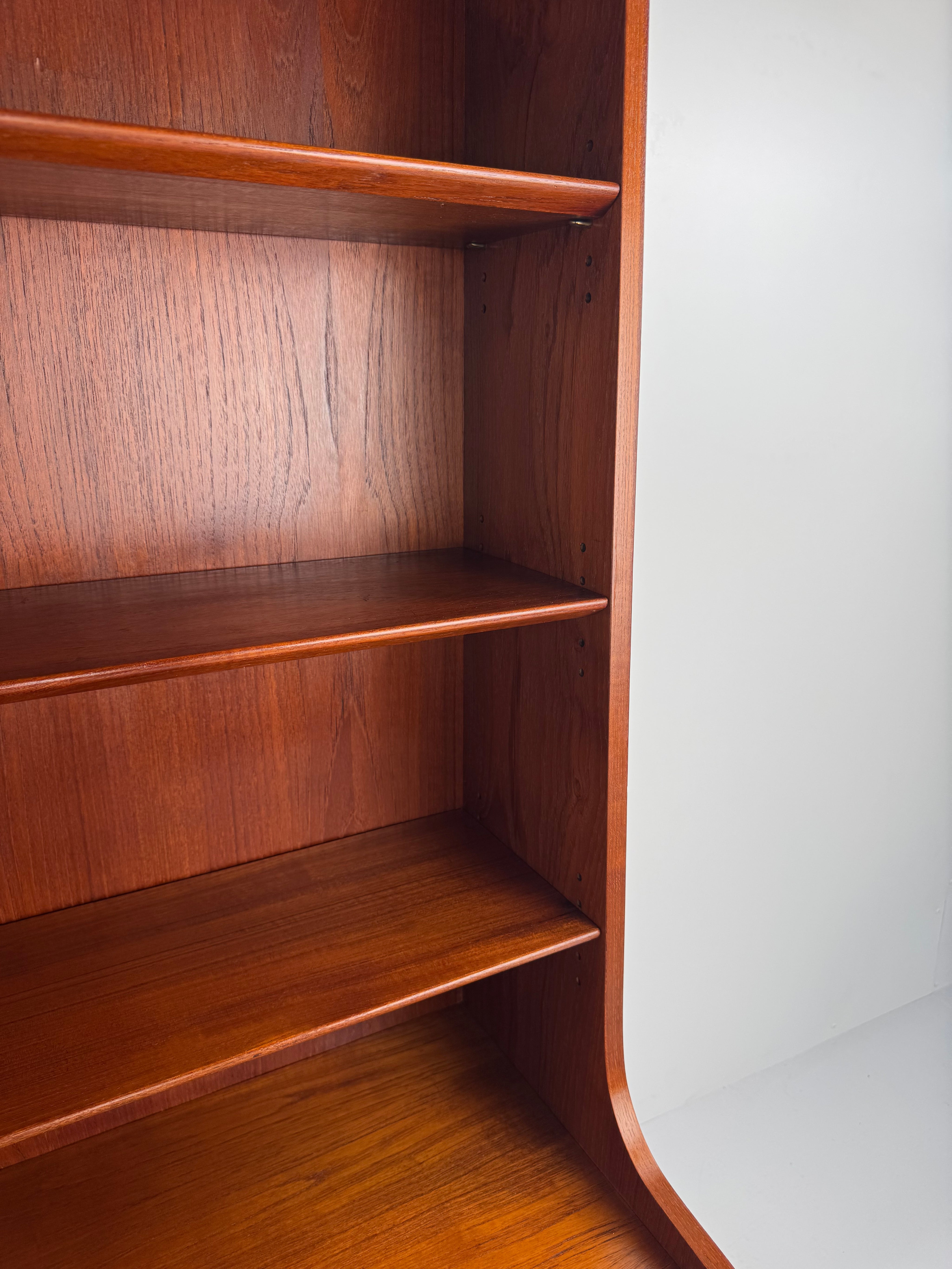 Teak_Bookcase_with_Cabinet_by_Johannes_Sorth_for_Nexø_Møbelfabrik,_Denmark,_1960s