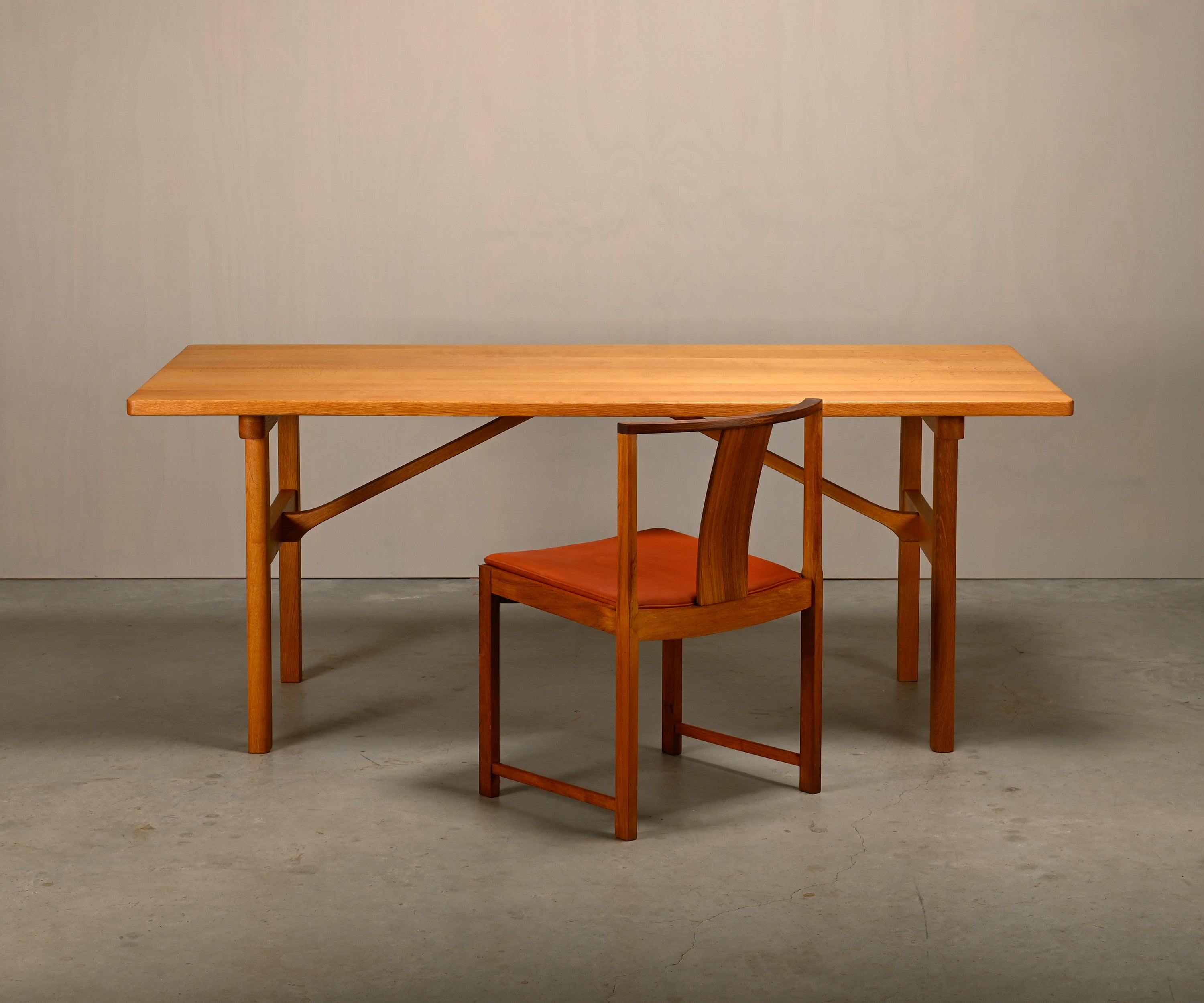 Børge_Mogensen_Model_6284_Oak_Dining_Table_or_Desk_for_Fredericia_Stolefabrik,_Danish_Modern
