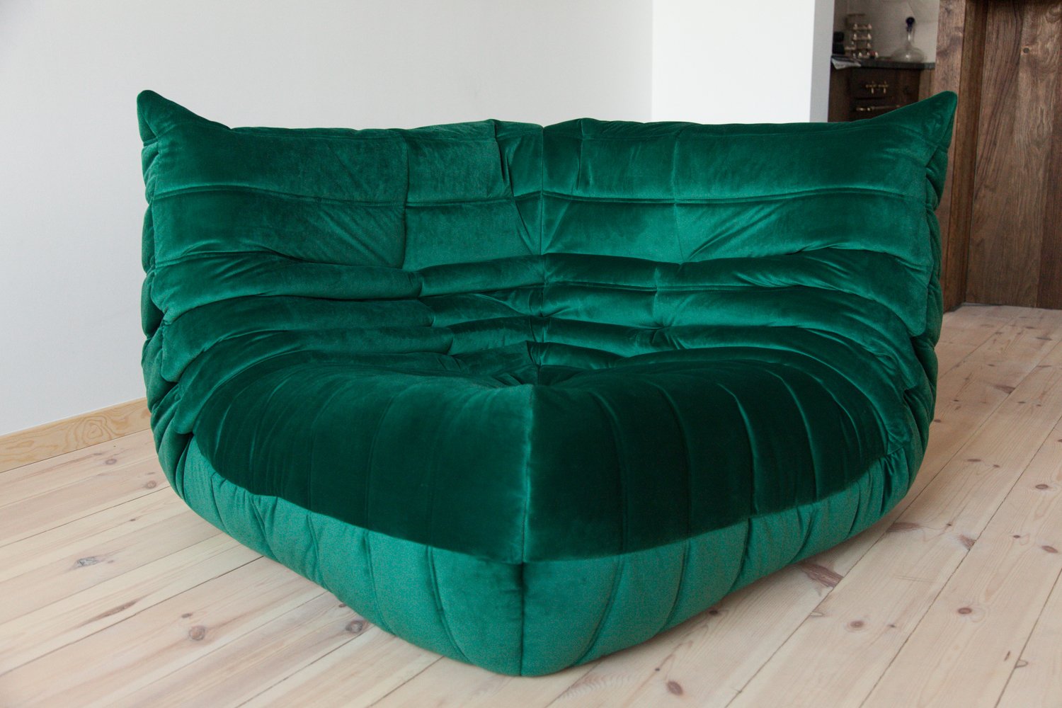 Bottle_Green_Velvet_Togo_Corner_Chair_by_Michel_Ducaroy_for_Ligne_Roset,_France
