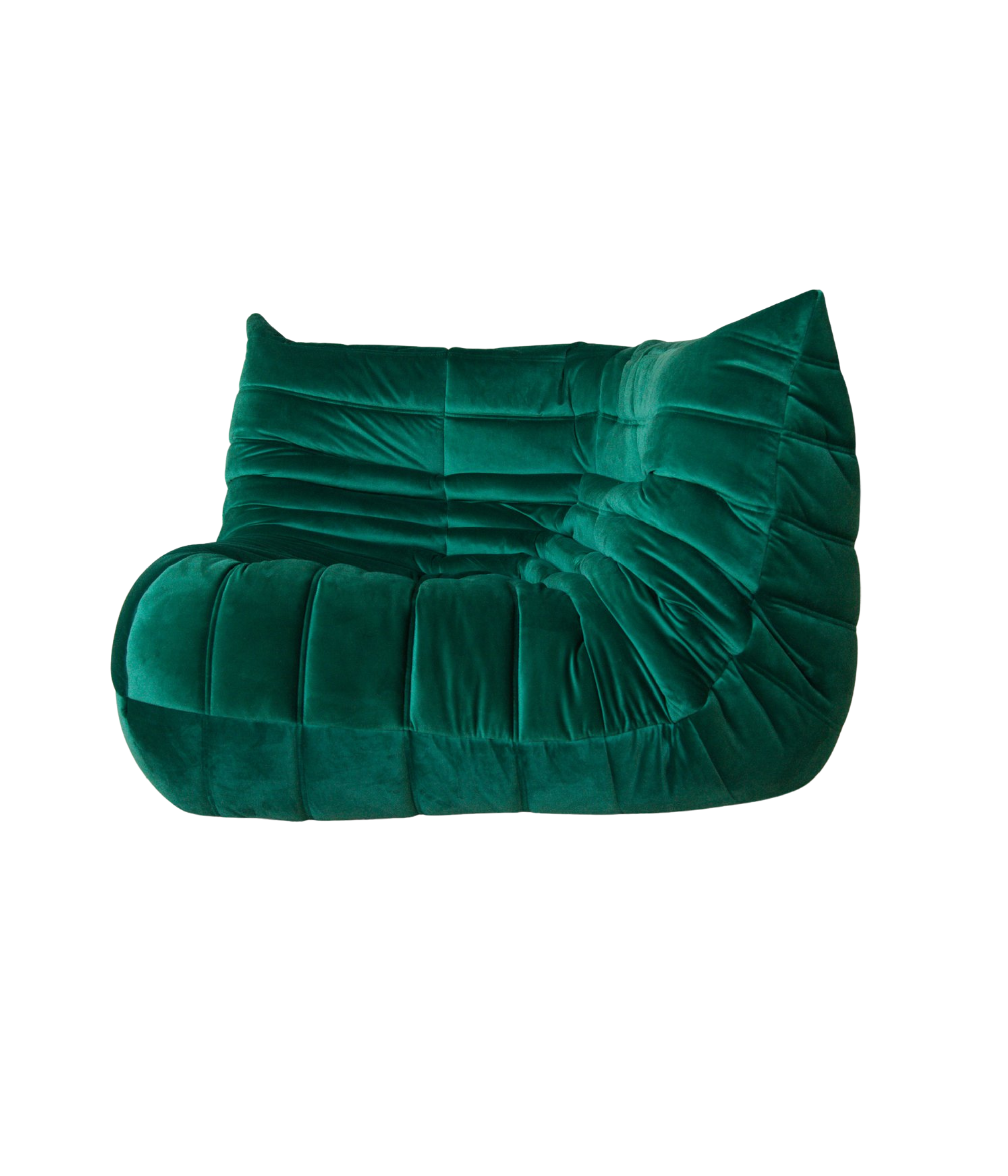 Bottle_Green_Velvet_Togo_Corner_Chair_by_Michel_Ducaroy_for_Ligne_Roset,_France