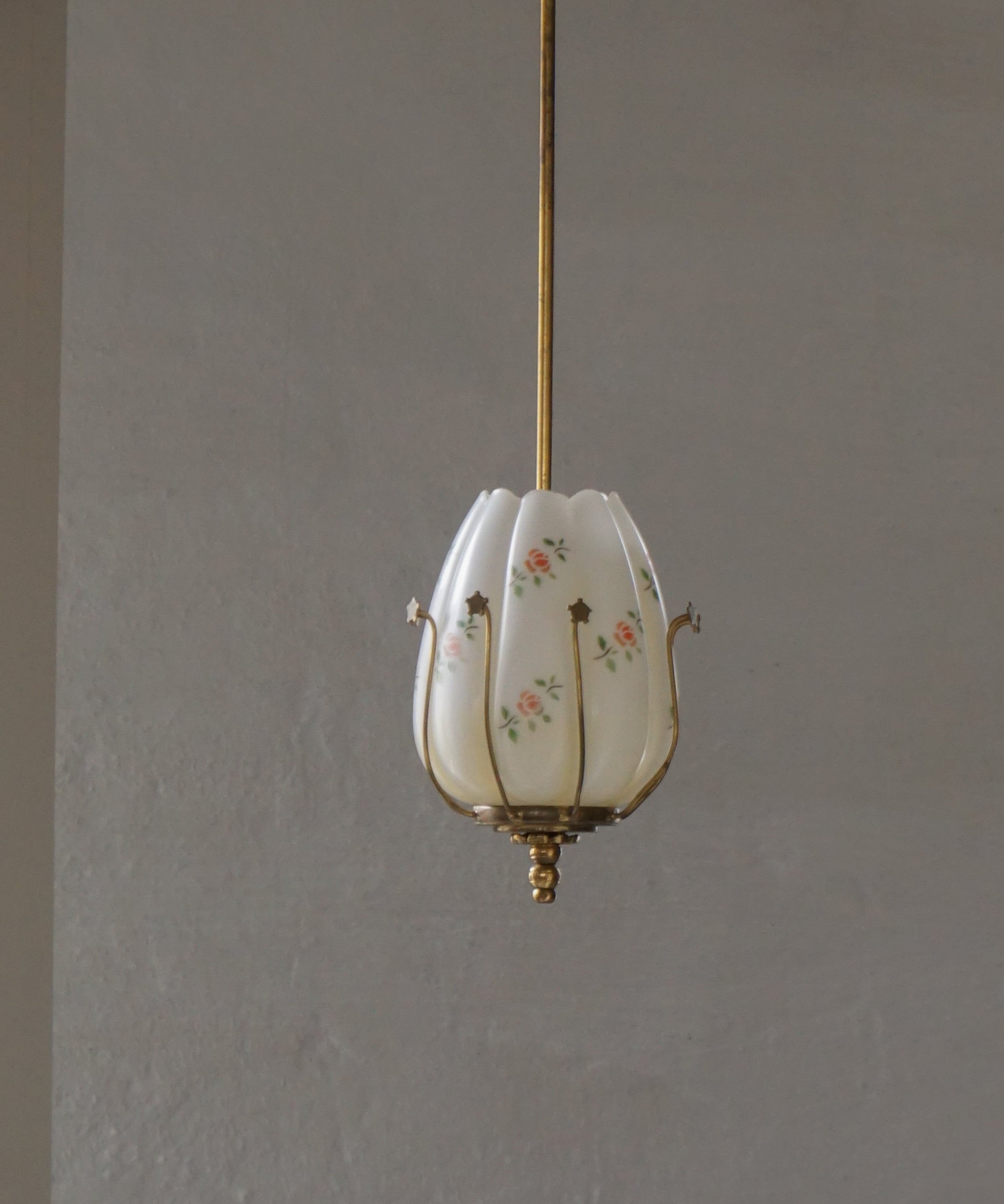 Brass_and_Glass_Ceiling_Lamp_with_Floral_Motifs