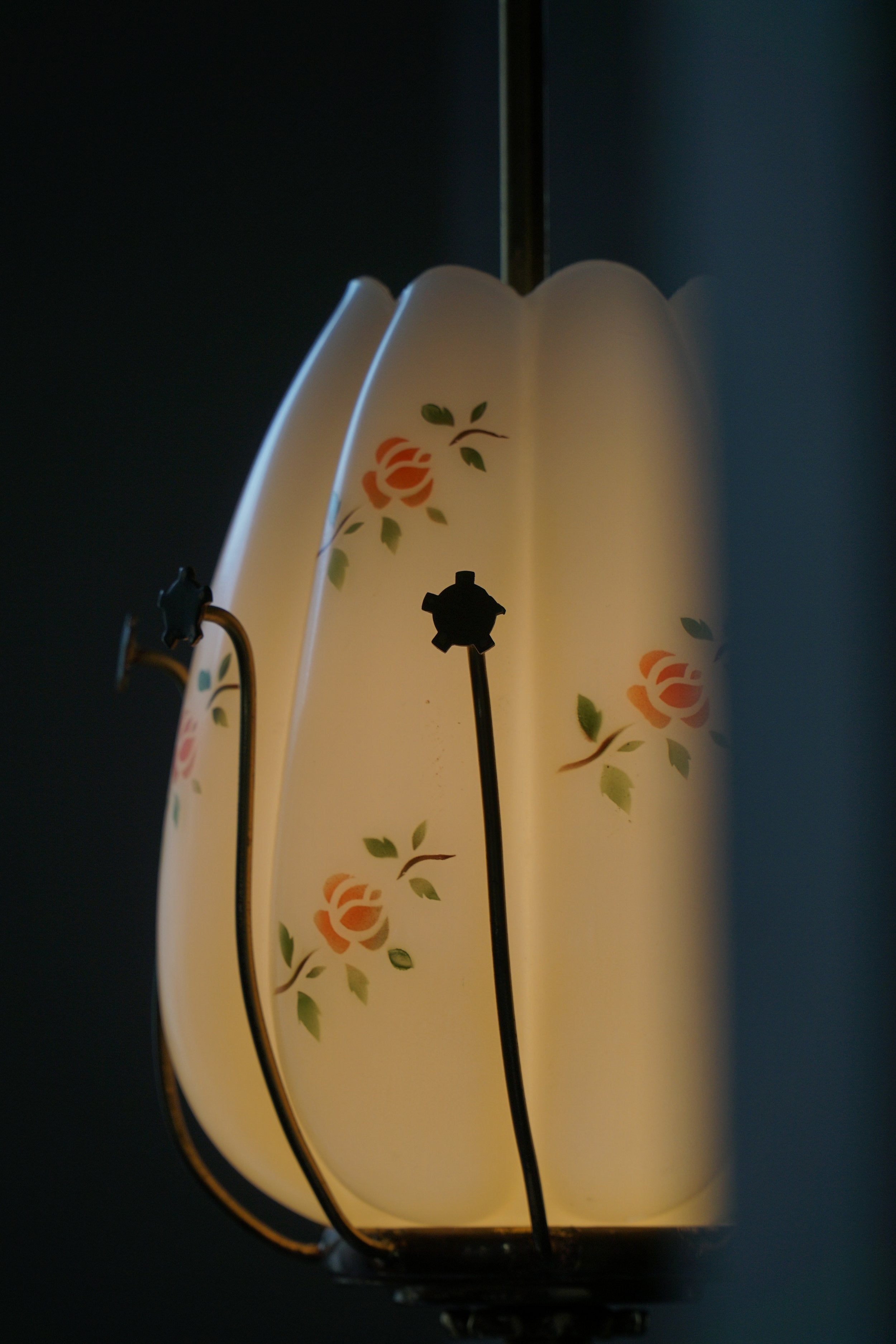 Brass_and_Glass_Ceiling_Lamp_with_Floral_Motifs