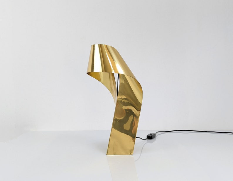 Brass_design_lamp_stamped_and_numbered_1970s