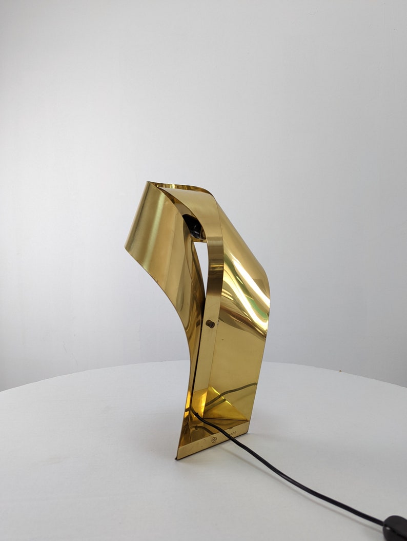 Brass_design_lamp_stamped_and_numbered_1970s