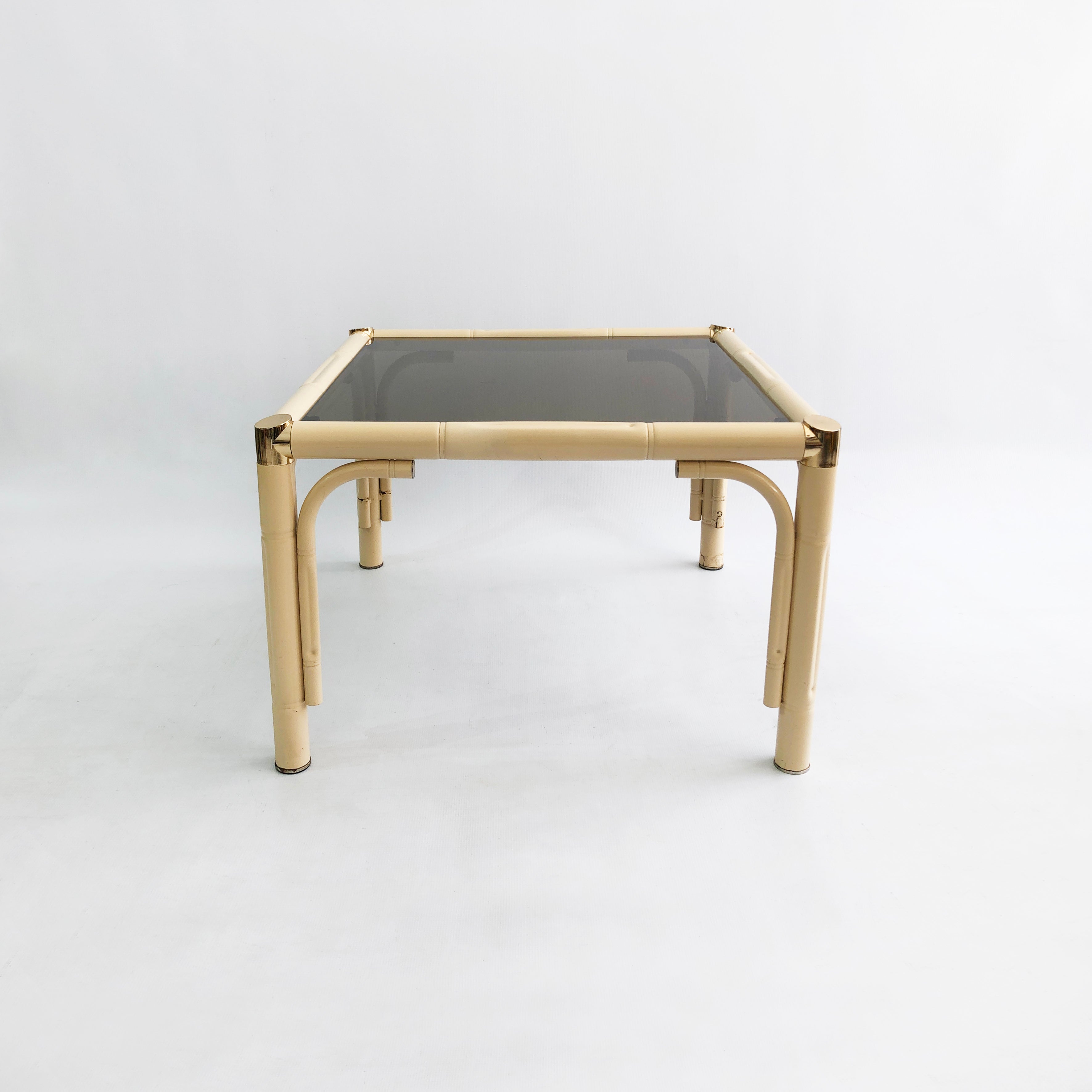 Brass_Glass_Cream_Faux_Bamboo_Side_Table_Italian_Midcentury_1970s_Vintage_Hollywood_Regency