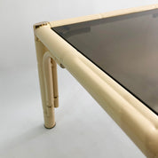 Brass_Glass_Cream_Faux_Bamboo_Side_Table_Italian_Midcentury_1970s_Vintage_Hollywood_Regency