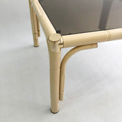 Brass_Glass_Cream_Faux_Bamboo_Side_Table_Italian_Midcentury_1970s_Vintage_Hollywood_Regency