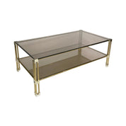 Brass_Two_Tiered_Coffee_Table_Hollywood_Regency_Gold_Smoked_Glass_1970s_Glamour