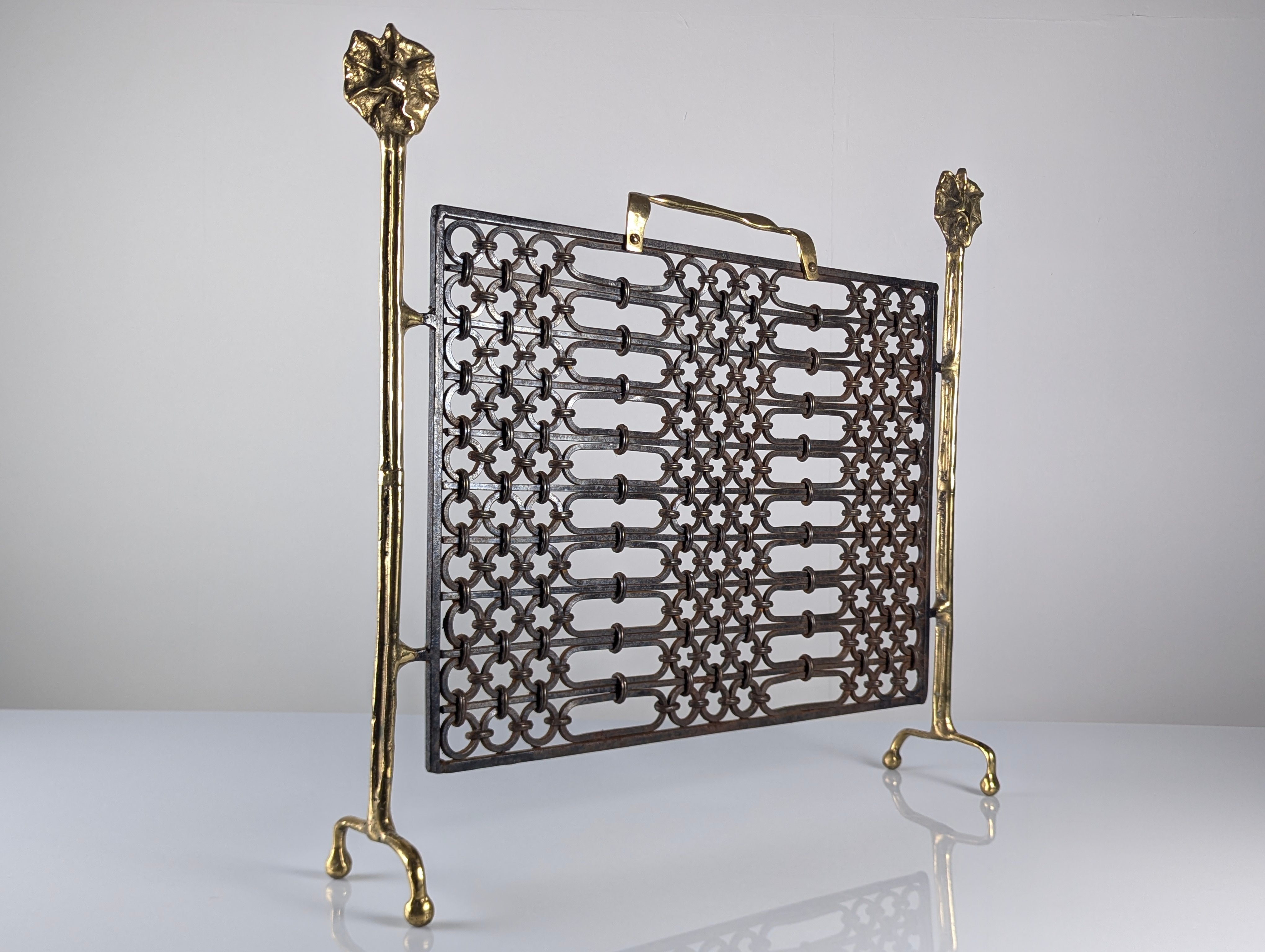Brutalist_Bronze_and_Wrought_Iron_Fireplace_Screen_by_David_Marshall