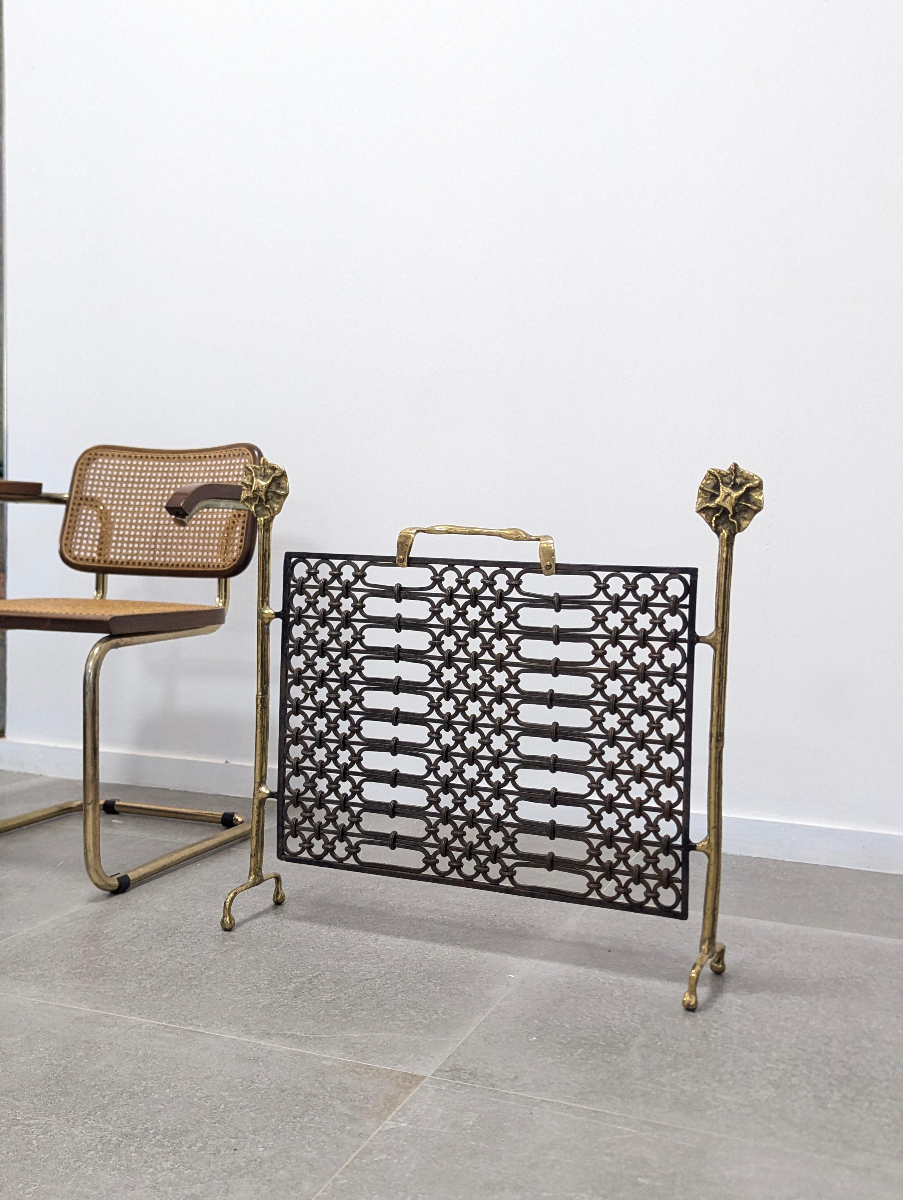 Brutalist_Bronze_and_Wrought_Iron_Fireplace_Screen_by_David_Marshall