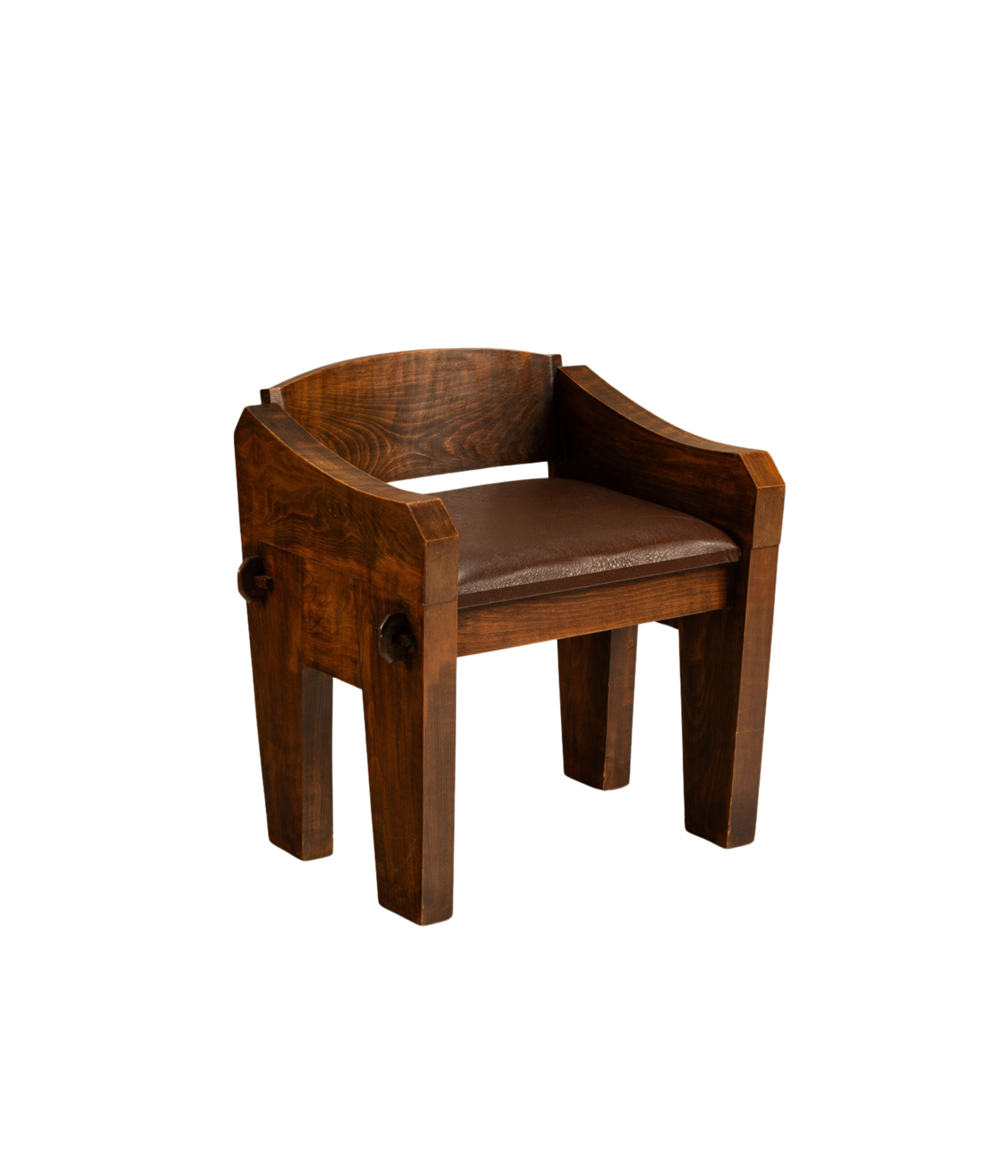 Brutalist_Bulky_Artisanal_Chair_in_Wood,_1960s