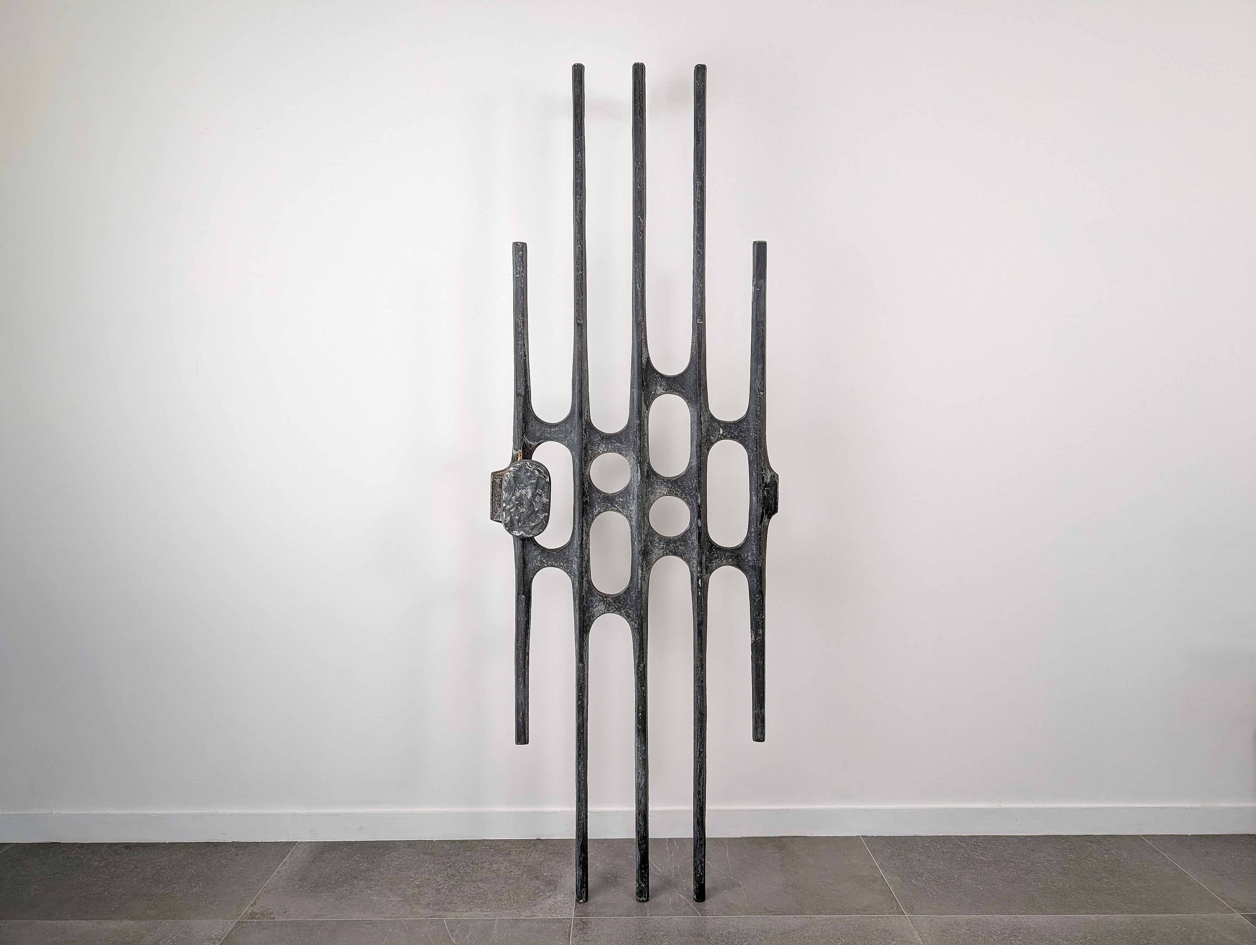 1960s_Brutalist_Cast_Aluminum_Door_Panel,_Paul_Evans_Style