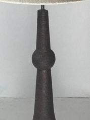 Brutalist_Ceramic_Floor_Lamp_with_Bouclé_Shade,_1960s,_Netherlands