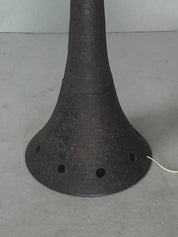 Brutalist_Ceramic_Floor_Lamp_with_Bouclé_Shade,_1960s,_Netherlands
