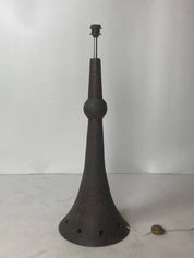 Brutalist_Ceramic_Floor_Lamp_with_Bouclé_Shade,_1960s,_Netherlands