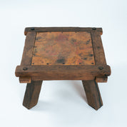 Rustic_Copper_Coffee_Table_with_Solid_Wood_Frame,_German_Mid_Century_Modern,_1970s