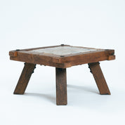 Rustic_Copper_Coffee_Table_with_Solid_Wood_Frame,_German_Mid_Century_Modern,_1970s