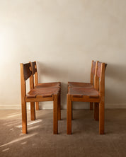 Set_of_4_Maison_Regain_Brutalist_Dining_Chairs_in_Elm_and_Cognac_Leather,_France,_1970s