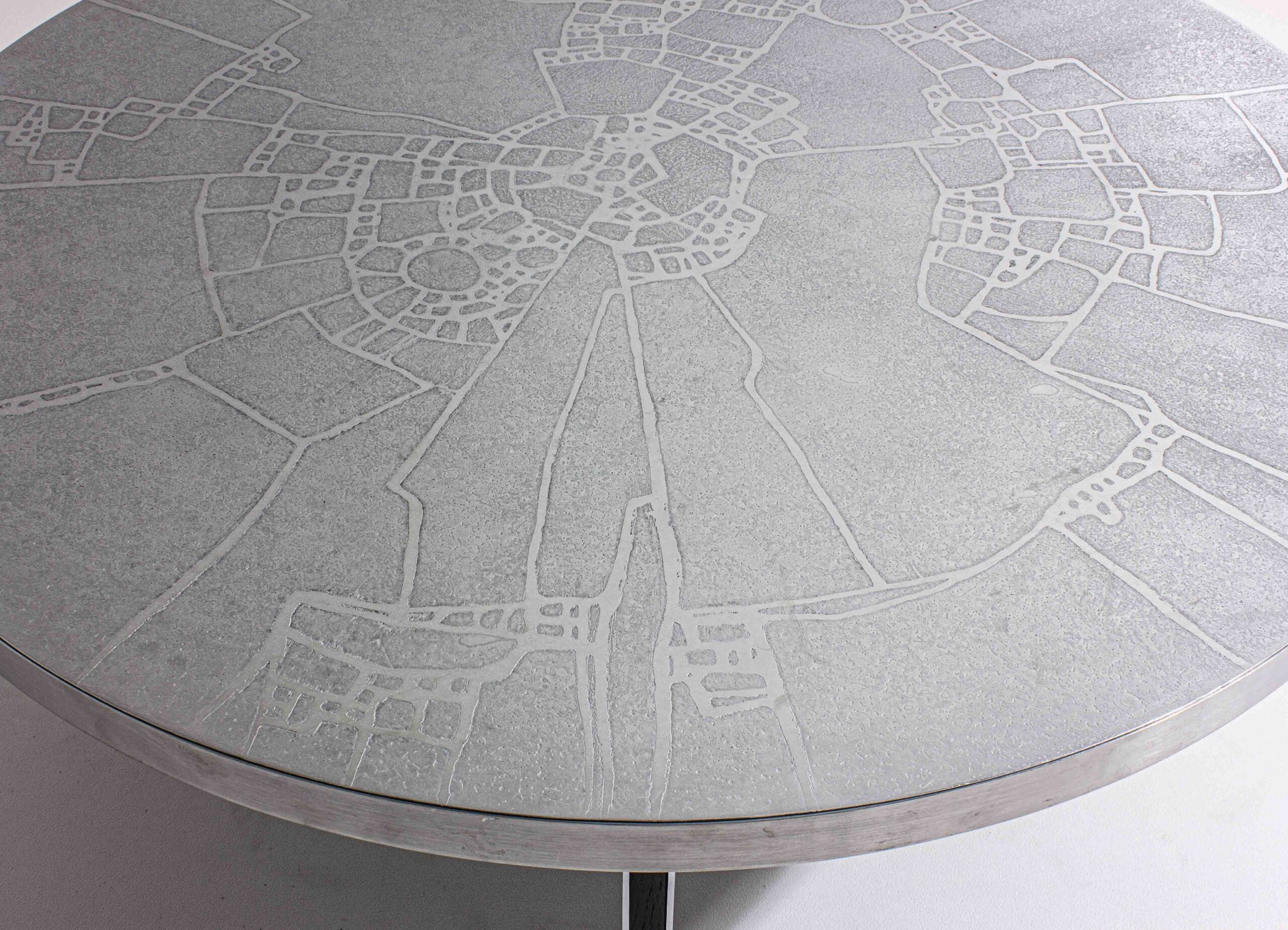 Brutalist_Etched_Chrome_Round_Coffee_Table_by_Heinz_Lilienthal,_1960s