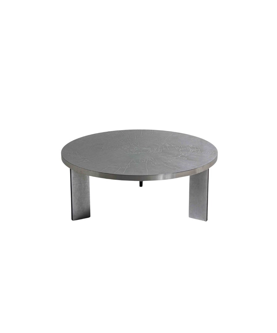 Brutalist_Etched_Chrome_Round_Coffee_Table_by_Heinz_Lilienthal,_1960s