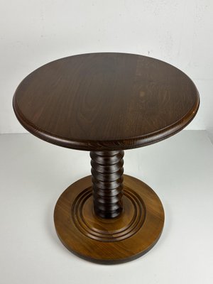Brutalist_French_Wood_Turned_Wine_Press_Side_Table_in_the_style_of_Charles_Dudouyt,_1950s