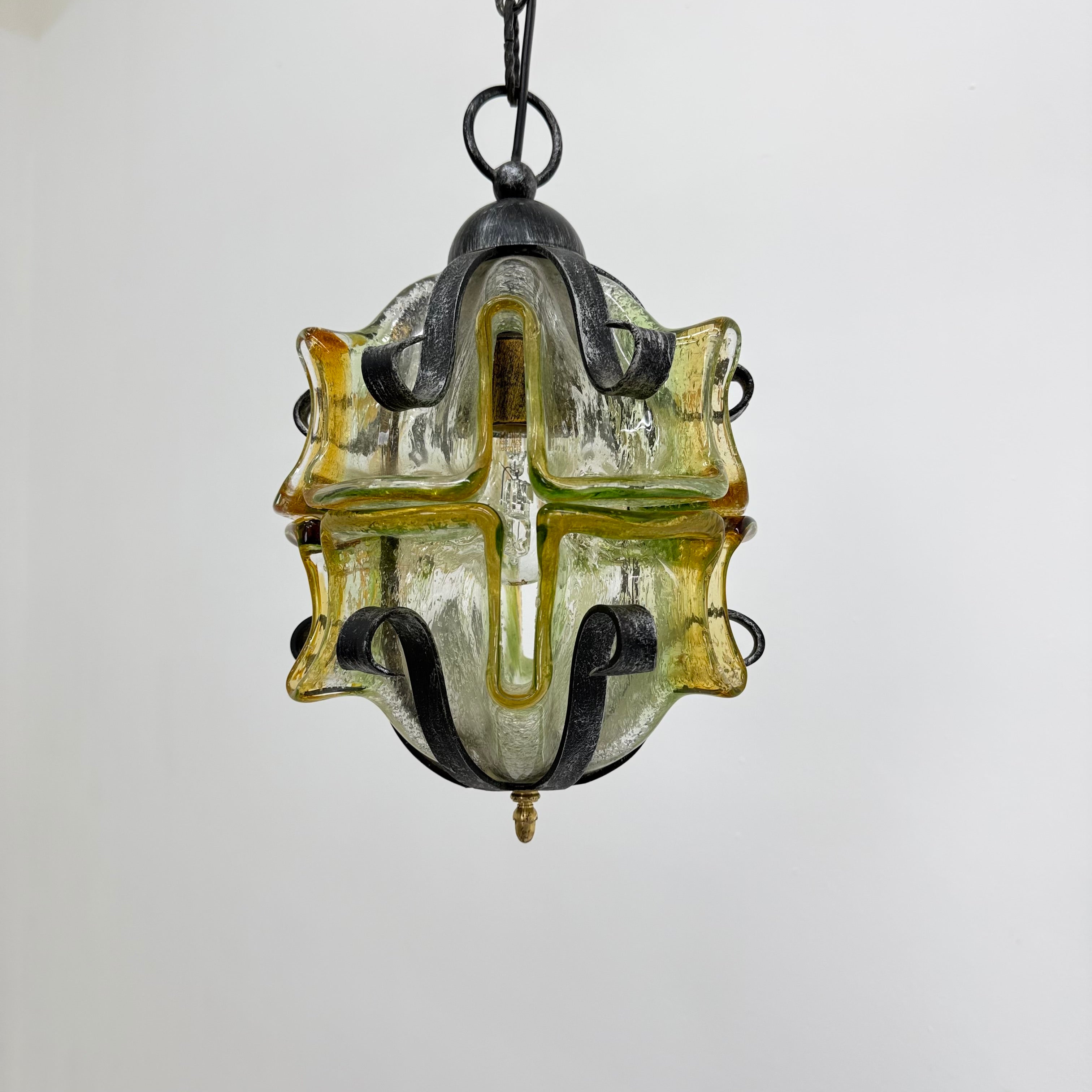 Brutalist_Glass_and_Iron_Pendant_Lamp,_1970s