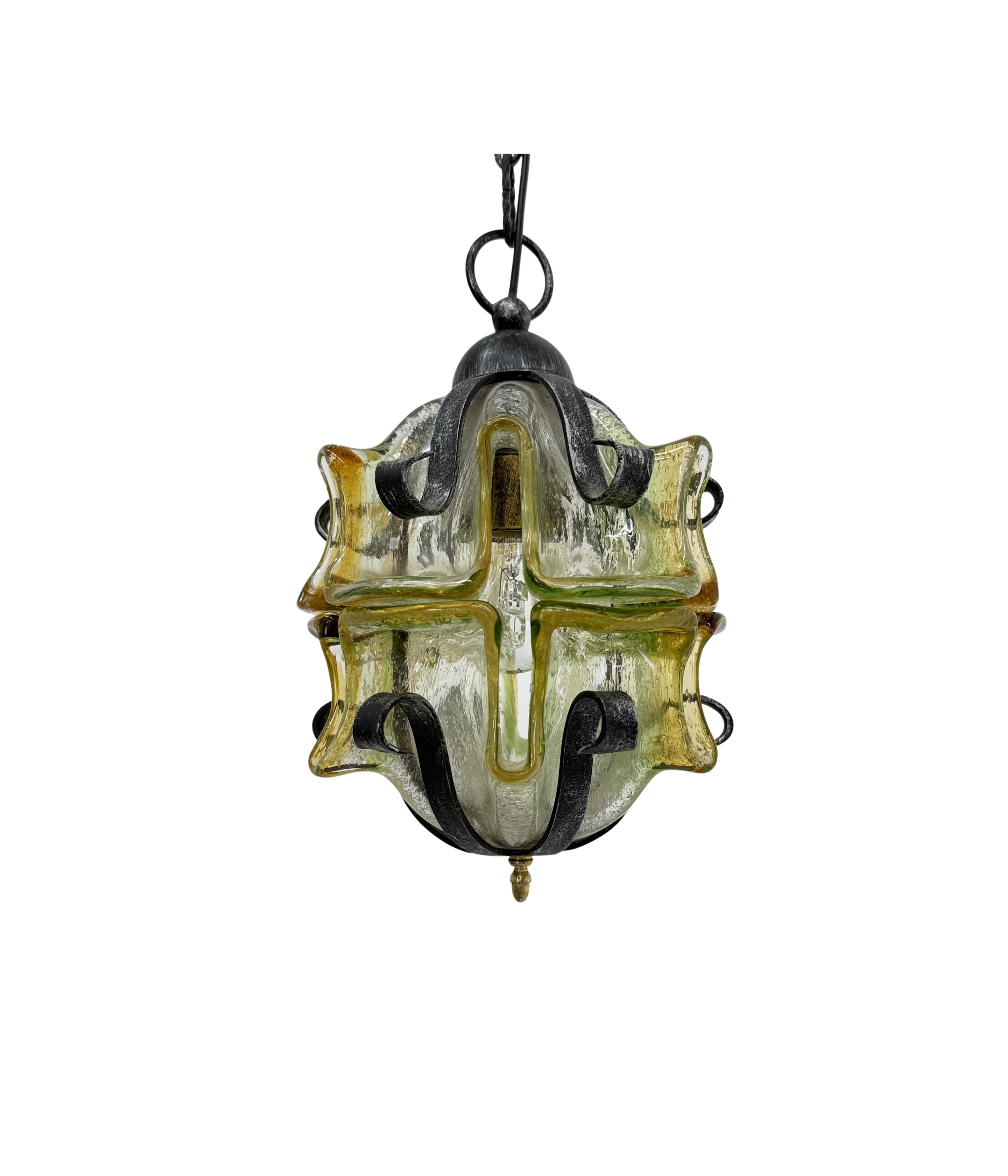 Brutalist_Glass_and_Iron_Pendant_Lamp,_1970s