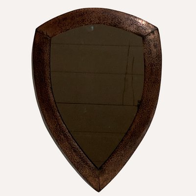 Brutalist_Hammered_Copper_Triangle_Mirror,_Netherlands_1920s